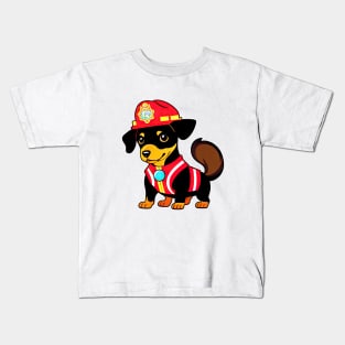 Puppy as firefighter Kids T-Shirt